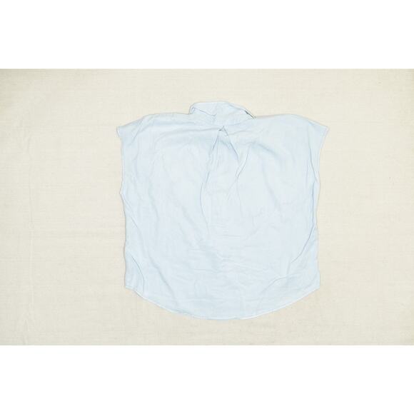Calvin Klein Jeans Women's Light Blue Tencel Lyocell Short Sleeve Top - Picture 2 of 8